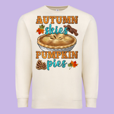 Autumn Skies Pumpkin Pies Premium Sweatshirt Designed By Hra Design Shop
