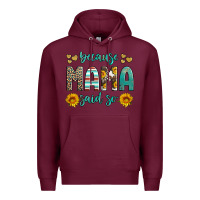 Burgundy because mama said so western sunflowers Premium Hoodie - Artiststas