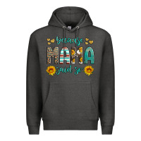Charcoal Heather because mama said so western sunflowers Premium Hoodie - Artiststas
