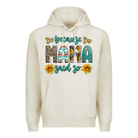 Oatmeal Heather because mama said so western sunflowers Premium Hoodie - Artiststas