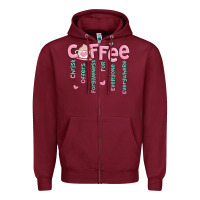 Burgundy coffee and christ Zipper Hoodie - MaliasSmallBusiness