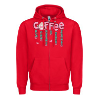 Red coffee and christ Zipper Hoodie - MaliasSmallBusiness