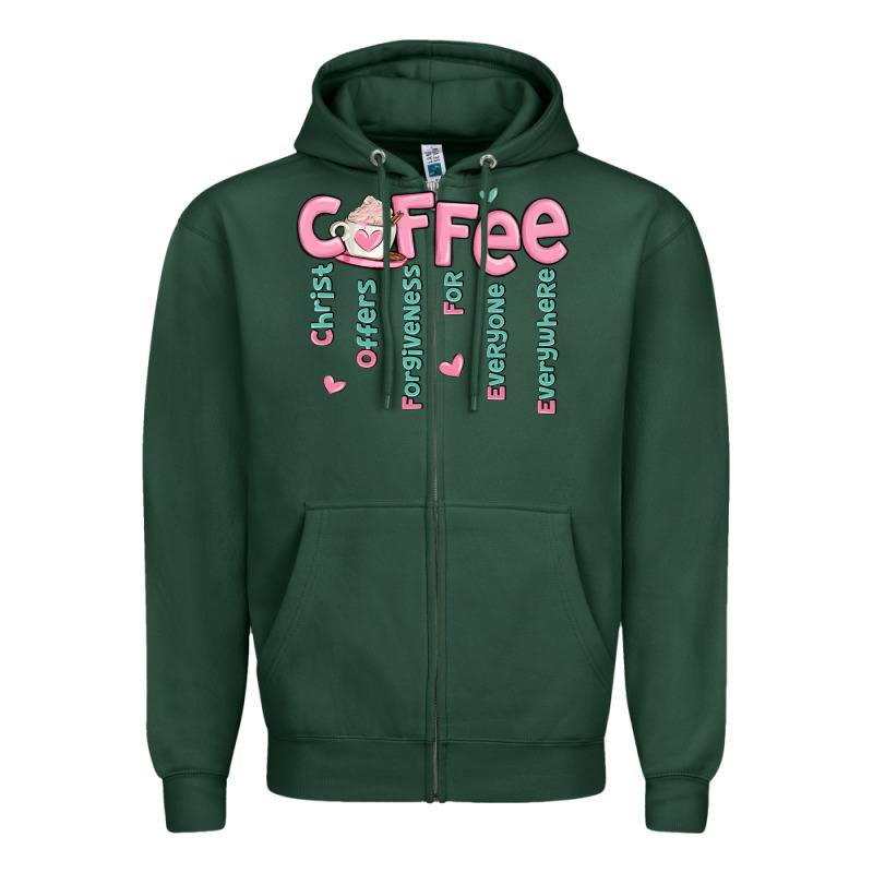 Coffee And Christ Zipper Hoodie by MaliasSmallBusiness | Teevron