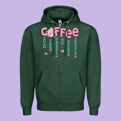 Zipper Hoodie coffee and christ