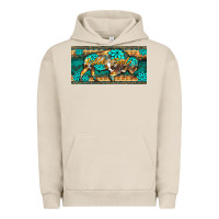 Pigment French Oak western  bison wild soul turquoise's gemstones  license plate template Urban Hoodie - BarkalooDesign
