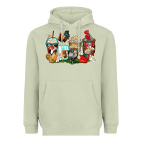 Matcha rooster coffee cups Heavyweight Hoodie - Zillion Design Studio