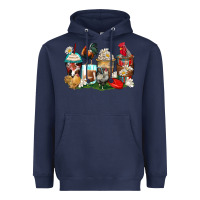 Navy rooster coffee cups Heavyweight Hoodie - Zillion Design Studio