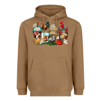 Toasted Coconut rooster coffee cups Heavyweight Hoodie - Zillion Design Studio