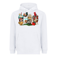 White rooster coffee cups Heavyweight Hoodie - Zillion Design Studio
