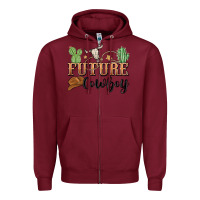 Burgundy future cowboy Zipper Hoodie - MaliasSmallBusiness