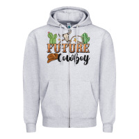 Heather Grey future cowboy Zipper Hoodie - MaliasSmallBusiness