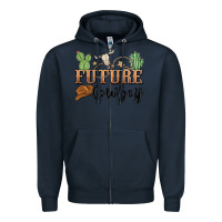 Navy future cowboy Zipper Hoodie - MaliasSmallBusiness