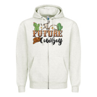 Oatmeal Heather future cowboy Zipper Hoodie - MaliasSmallBusiness
