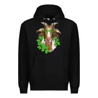 Black st patricks goat with glasses Premium Hoodie - Artiststas