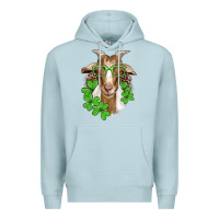 Blue Mist st patricks goat with glasses Premium Hoodie - Artiststas