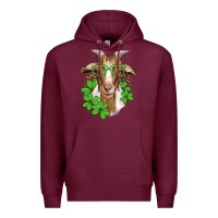 Burgundy st patricks goat with glasses Premium Hoodie - Artiststas