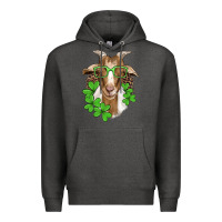 Charcoal Heather st patricks goat with glasses Premium Hoodie - Artiststas