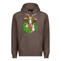 Coffee st patricks goat with glasses Premium Hoodie - Artiststas