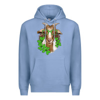Colony Blue st patricks goat with glasses Premium Hoodie - Artiststas
