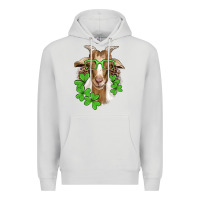 Dove Grey st patricks goat with glasses Premium Hoodie - Artiststas