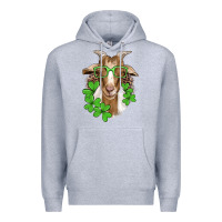 Heather Grey st patricks goat with glasses Premium Hoodie - Artiststas