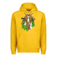 Lemon st patricks goat with glasses Premium Hoodie - Artiststas