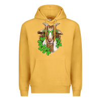 Mustard st patricks goat with glasses Premium Hoodie - Artiststas