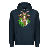 Navy st patricks goat with glasses Premium Hoodie - Artiststas