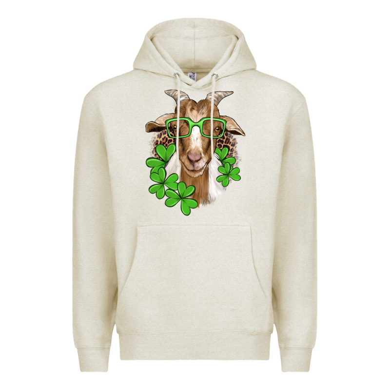 St Patricks Goat With Glasses Premium Hoodie by Artiststas | Teevron