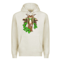 Oatmeal Heather st patricks goat with glasses Premium Hoodie - Artiststas