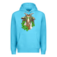 Ocean Blue st patricks goat with glasses Premium Hoodie - Artiststas
