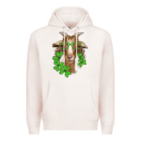Pale Pink st patricks goat with glasses Premium Hoodie - Artiststas