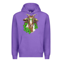 Purple st patricks goat with glasses Premium Hoodie - Artiststas