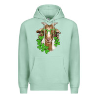 Seafoam st patricks goat with glasses Premium Hoodie - Artiststas