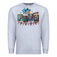 Heather Grey American Papa 4th of july Premium Sweatshirt - CowGirlArtShop