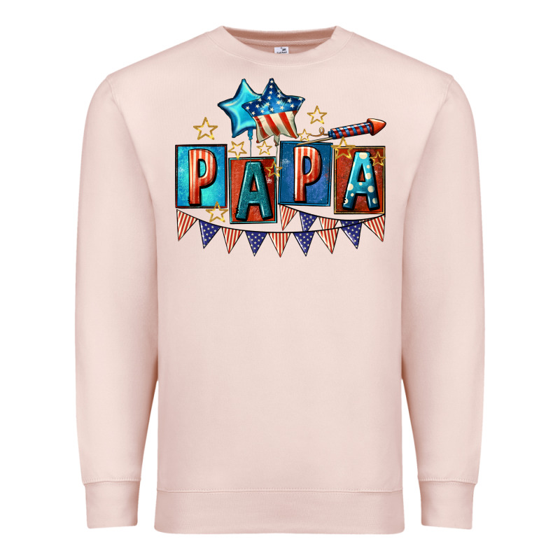 American Papa 4th Of July Premium Sweatshirt by CowGirlArtShop | Teevron