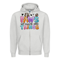 Dove Grey paws and enjoy the little things Zipper Hoodie - MaliasSmallBusiness