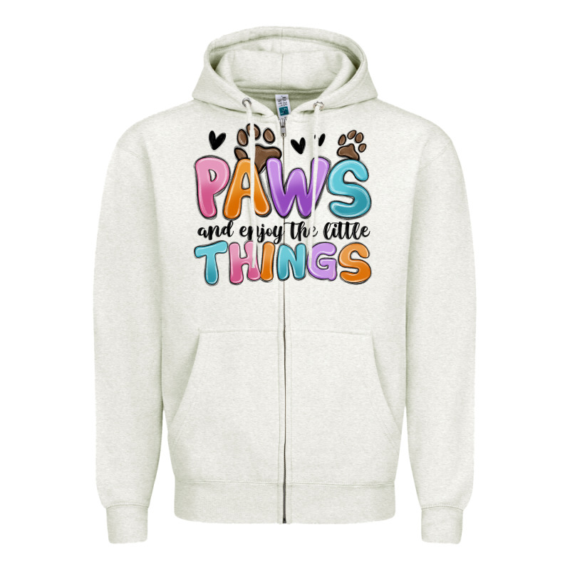 Paws And Enjoy The Little Things Zipper Hoodie by MaliasSmallBusiness | Teevron