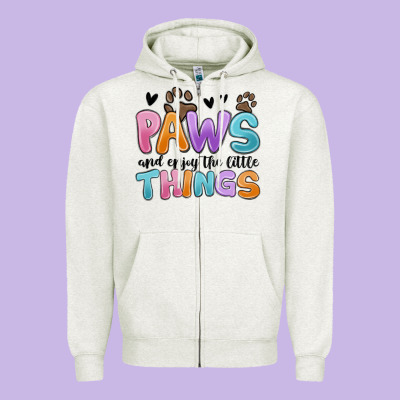 Zipper Hoodie paws and enjoy the little things