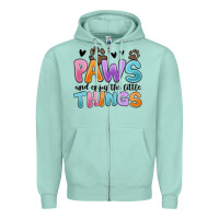 Seafoam paws and enjoy the little things Zipper Hoodie - MaliasSmallBusiness