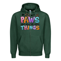 Sports Green paws and enjoy the little things Zipper Hoodie - MaliasSmallBusiness