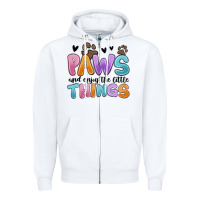 White paws and enjoy the little things Zipper Hoodie - MaliasSmallBusiness