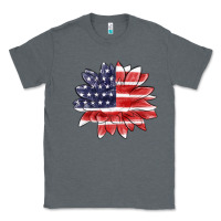 Charcoal Heather american flag sunflower Classic Tee - MaliasSmallBusiness