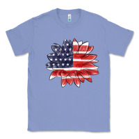 Colony Blue american flag sunflower Classic Tee - MaliasSmallBusiness