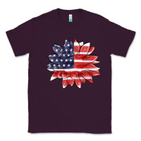 Plum american flag sunflower Classic Tee - MaliasSmallBusiness