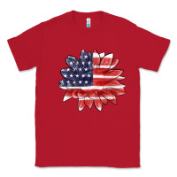 Red american flag sunflower Classic Tee - MaliasSmallBusiness