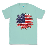 Seafoam american flag sunflower Classic Tee - MaliasSmallBusiness