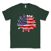 Sports Green american flag sunflower Classic Tee - MaliasSmallBusiness