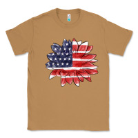 Toasted Coconut american flag sunflower Classic Tee - MaliasSmallBusiness