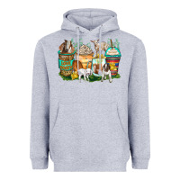 Heather Grey goats coffee cups Heavyweight Hoodie - Zillion Design Studio